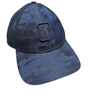 New Era Scottsdale PGA Blue Camouflage Golf Hat Double Mesh Hook‎ Loop Strap